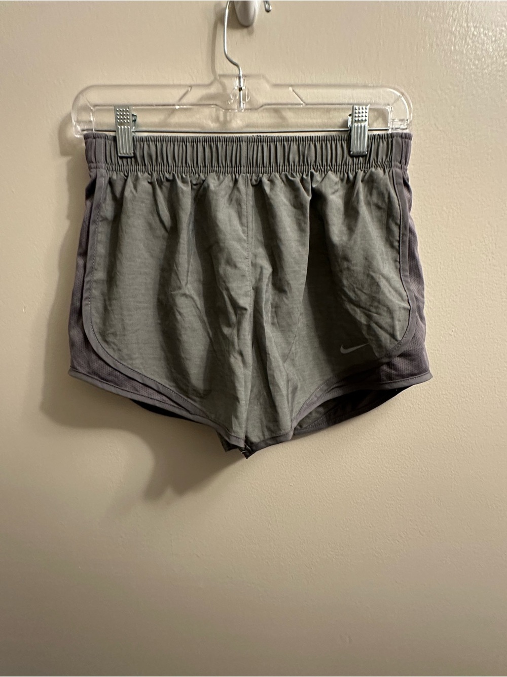 #300 Nike Women’s Gray Athletic Running Shorts with Dark Trim
